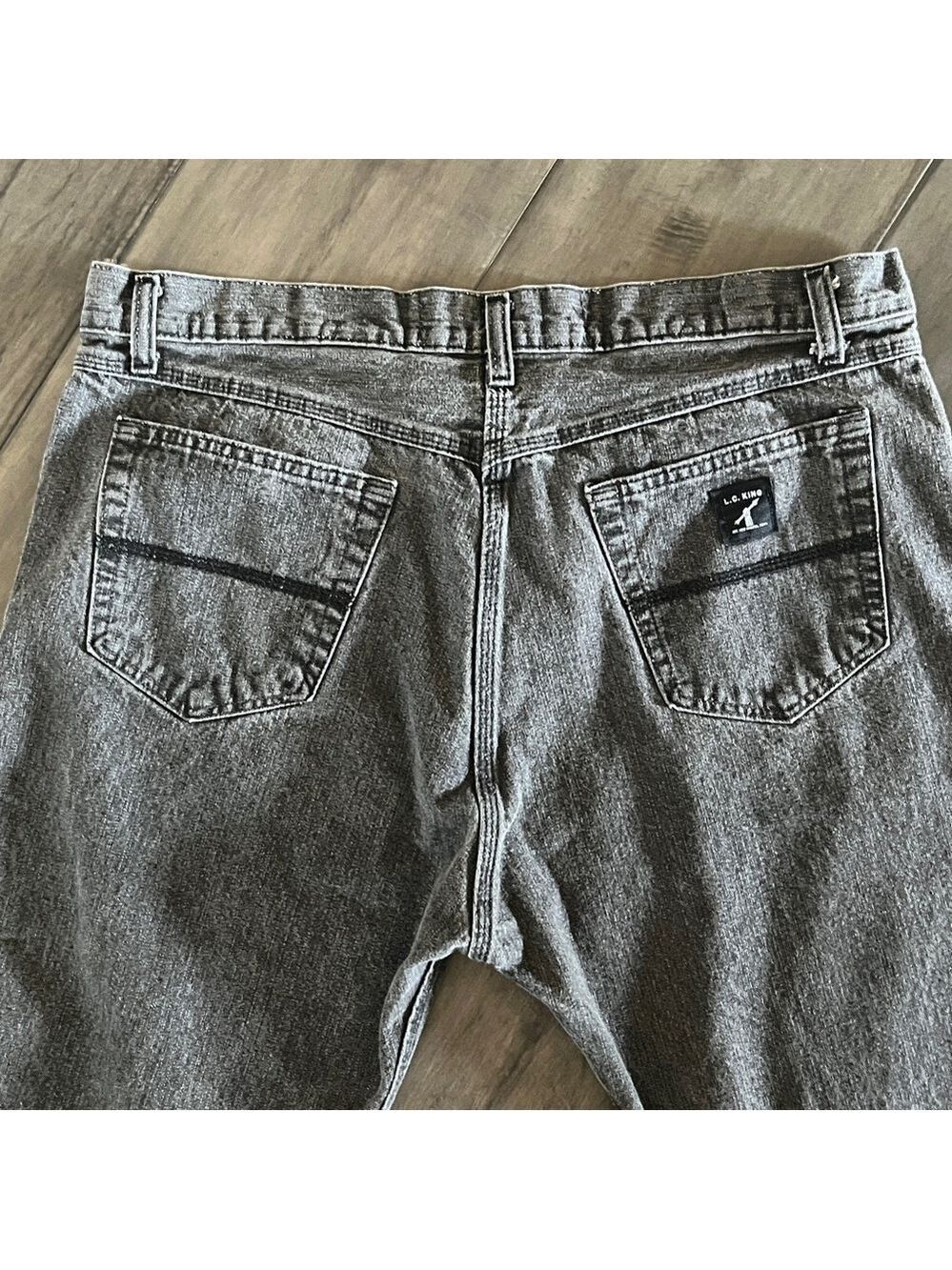 L.C. King Manufacturing Co 5 Pocket Washed Gray Denim Jeans - Size 40 x 30